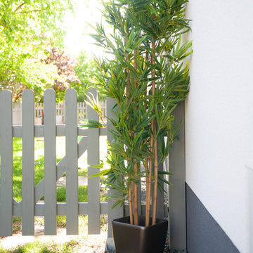 Bambusbaum kuenstlich mit naturgetreuer Halmstruktur – 150 cm hoch, fuer Innenraeume geeignet