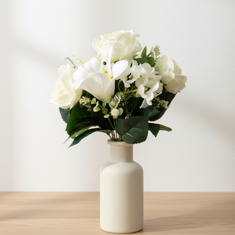 Alba No. 46 – Künstlicherstrauß Pfingstrosen · Lilien · Hortensien