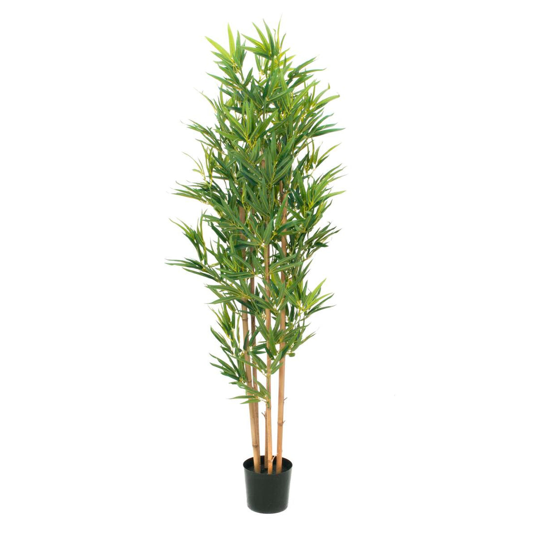 Kuenstlicher Bambusbaum 180 cm hoch mit natuerlichen Halmen und dichten Blaettern – perfekt fuer Innenraeume