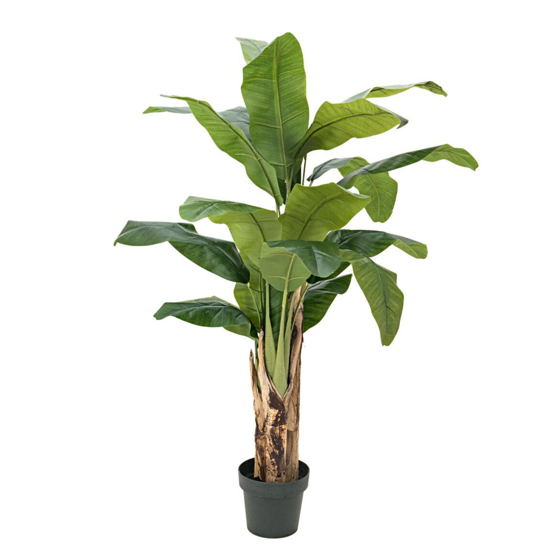 Kuenstlicher Bananenbaum 120 cm hoch mit grossen Blaettern – tropische Raumdekoration ohne Pflege