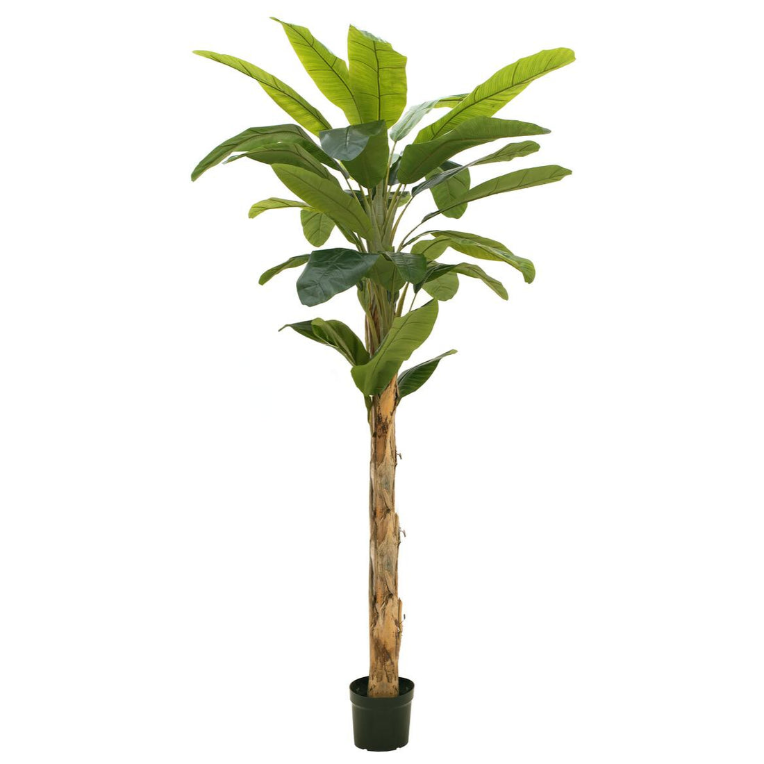 Kuenstlicher Bananenbaum 210 cm mit grossen, realistisch gestalteten Blaettern – ideal fuer Wohnzimmer, Buero oder Lobby