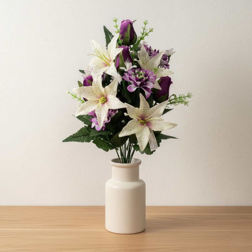 Élidoré No. 47 – Künstlicherstrauß Lilien · Rosen · Dahlien
