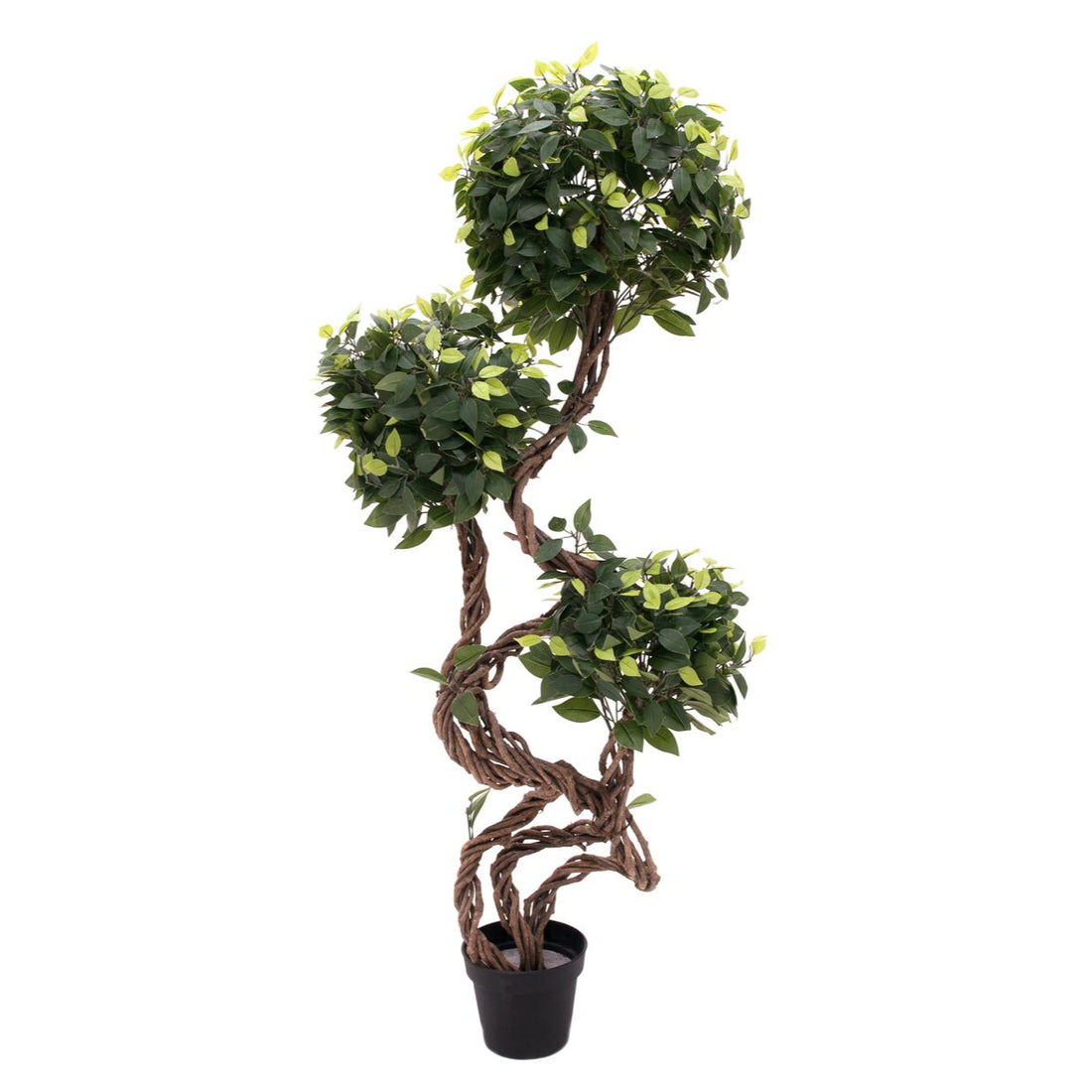 Kuenstlicher Ficusbaum mit dichten, gruenen Blaettern – 160 cm hoch, ideal fuer Wohnzimmer oder Buero