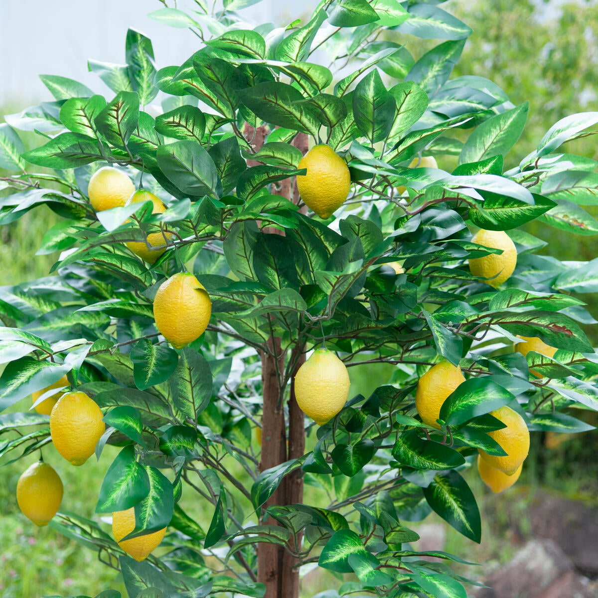 Zitronenbaum als Kunstpflanze, 180 cm mit schwarzem Topf – mediterrane Frische ohne Pflegeaufwand