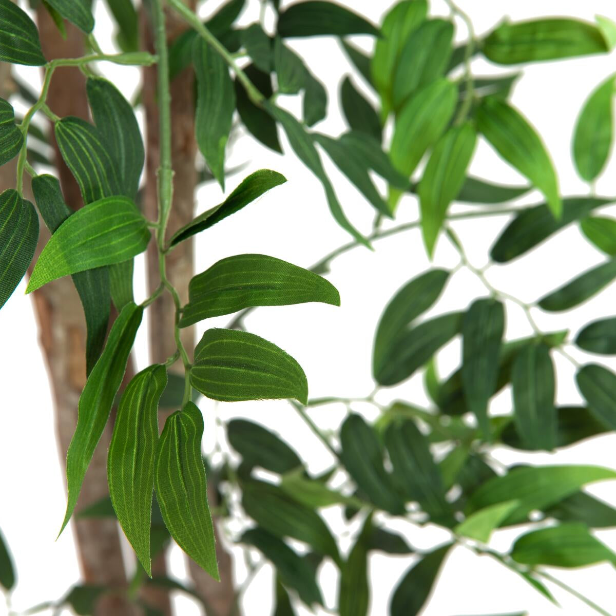 Ficus Longifolia als Kunstpflanze mit realistischer Blattstruktur – 165 cm hoch im schwarzen Topf