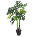 Kuenstliche Monstera 90 cm hoch mit typischen, gelochten Blaettern – ideal fuer Wohnzimmer oder Buero