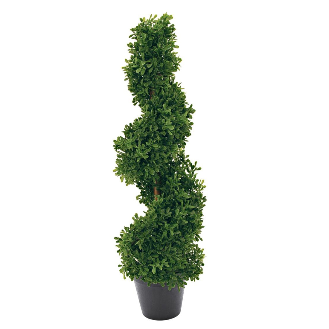 Spiralfoermiger Buchsbaum kuenstlich, 60 cm hoch – ideal fuer Hauseingang, Balkon oder Fensterbank