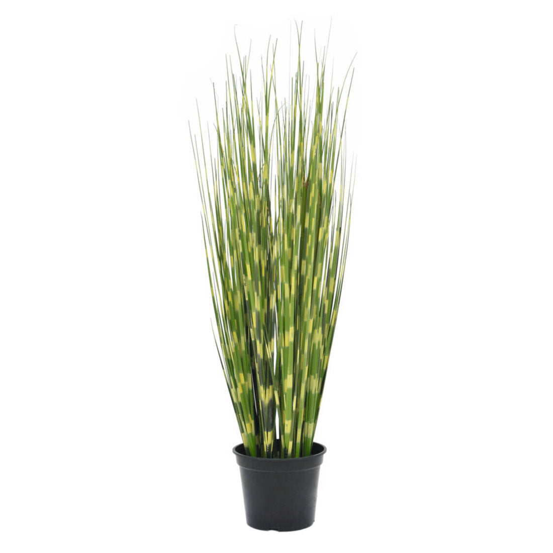 Kuenstliches Zebragras 90 cm hoch mit gruen-gelben Halmen – ideale Zierpflanze fuer moderne Innenraeume