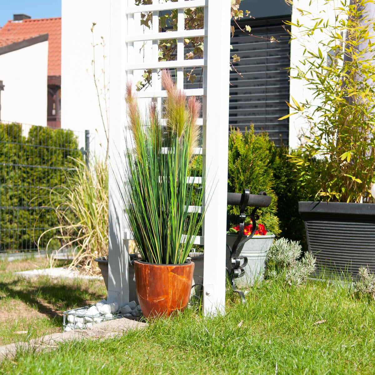 Langlebige Premium Federgras Kunstpflanze aus hochwertigem PE-Material
