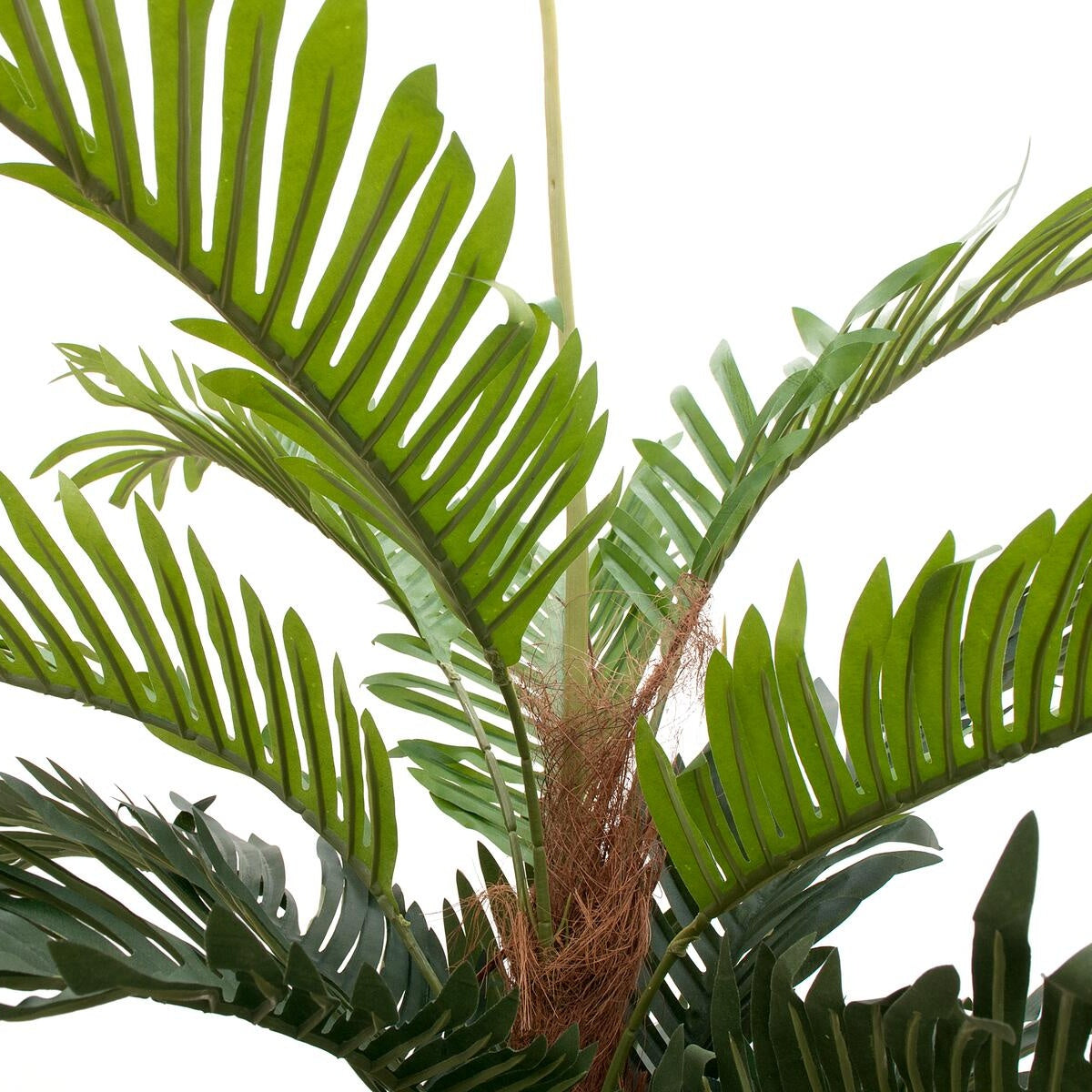 Detailaufnahme der filigranen Blätter der künstlichen Kentia Palme 150 cm